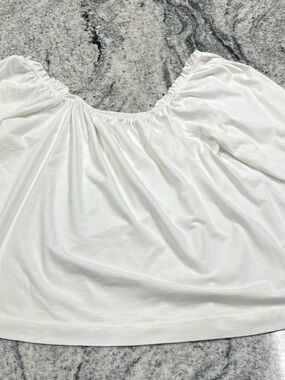 Crown White Off-The-Shoulder Peasant Blouse